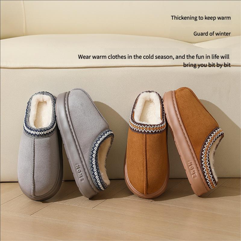 Новые осенне-зимние кружевные модные хлопковые тапочки для мужчин и женщин, парные модели, домашние и уличные теплые хлопковые тапочки