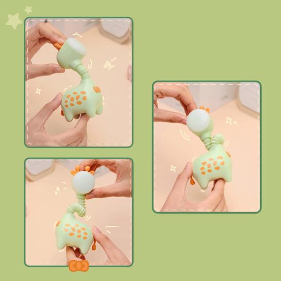 Ночник с мультяшным жирафом, USB аккумуляторная настольная лампа с изображением животных, мягкое освещение и неослепительная защита глаз, светодиодная прикроватная лампа, украшение для спальни