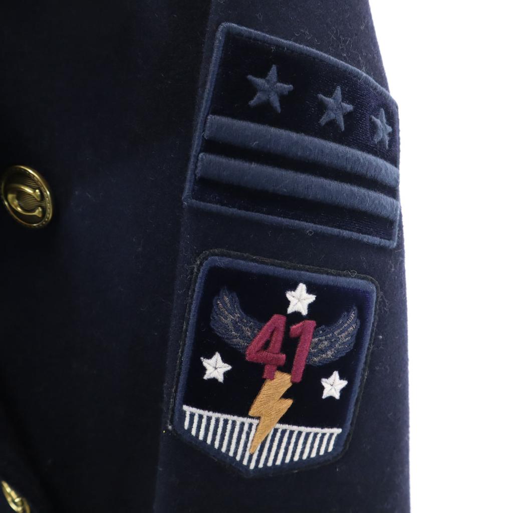 Coach Шерстяное двубортное пальто XS Темно-синее Мужское Б/у