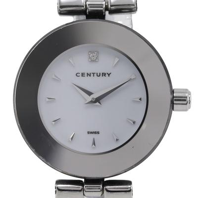 Часы Time gem 1 бриллиант Белый циферблат Нержавеющая сталь Кварцевый Аналоговый дисплей Женские Б/у