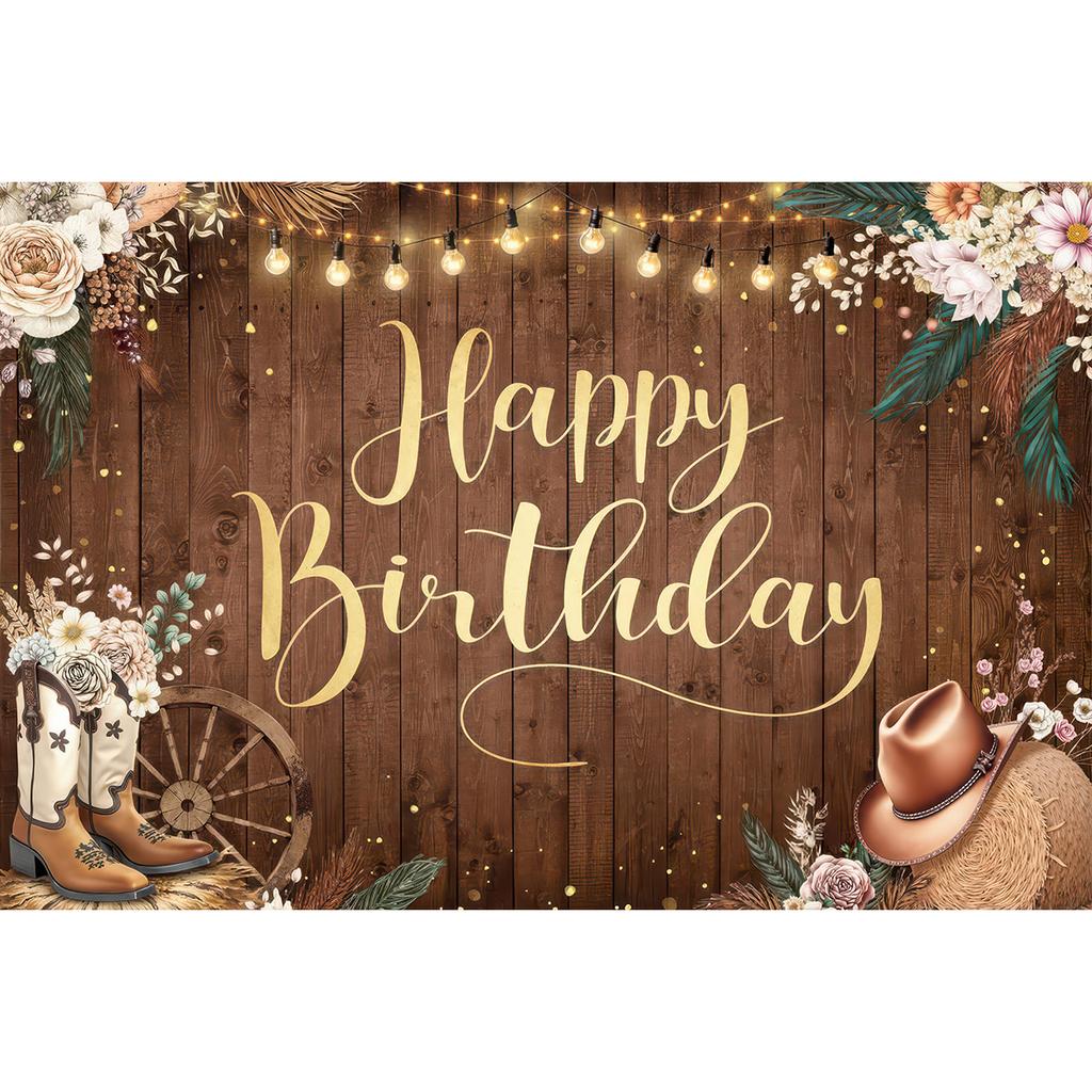 Barn Farm Birthday Backdrop Western Cowboy Photography Background Wood House Door Wild West Rodeo Party Decorations Girl Banner