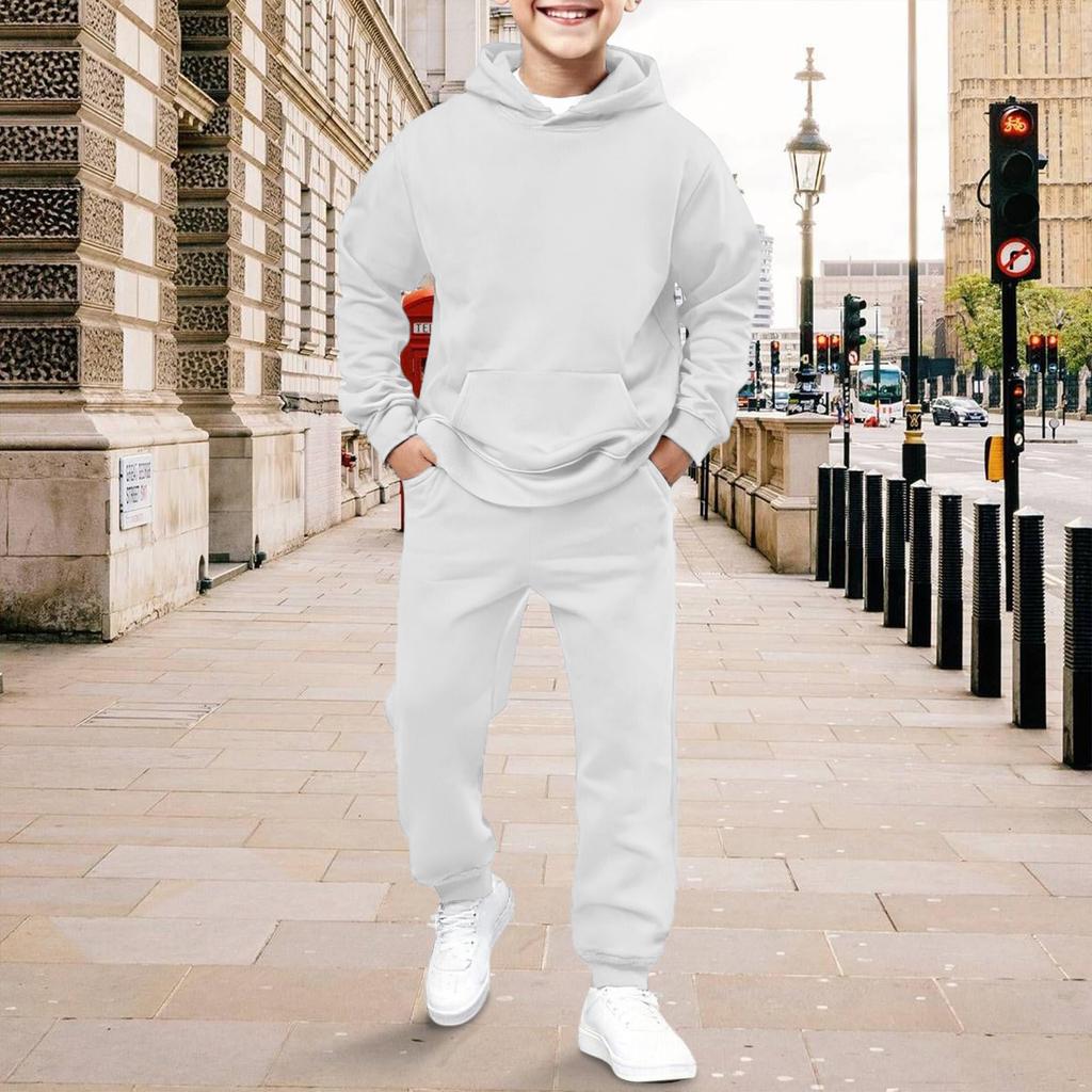 Комплекты одежды для мальчиков Зимняя толстовка Теплая уютная одежда Комплекты из двух предметов для детей Спортивный костюм Повседневный костюм Удобный