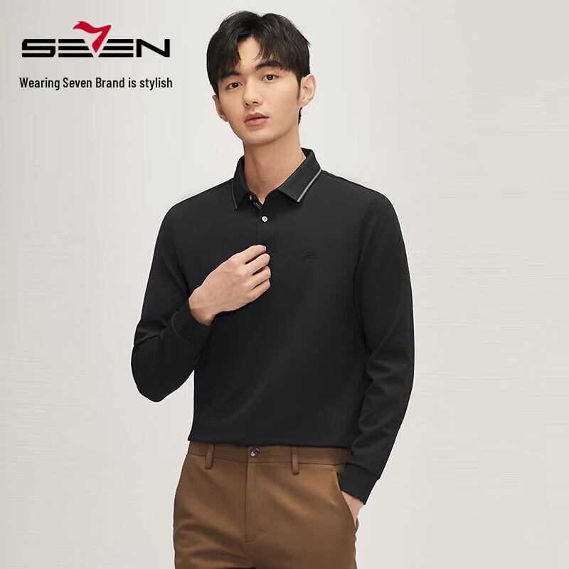 Men's Long-Sleeve Waffle Polo Shirt with Non-Deforming Collar