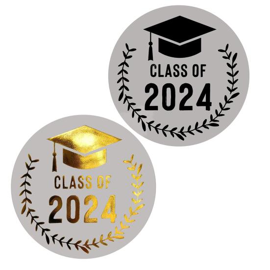 100 шт. Наклейки для выпускного прозрачные с золотой фольгой, печати для конвертов, поздравления выпускникам, наклейки для