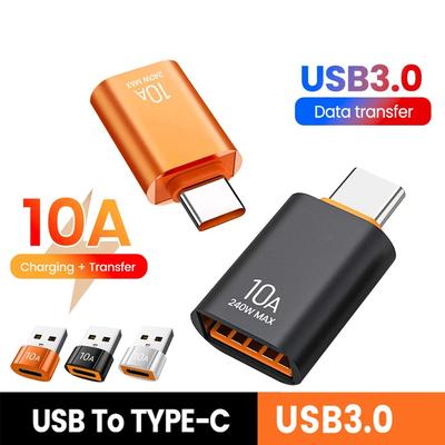 Адаптер USB 3.0 to Type C OTG для Samsung Xiaomi MacBook, разъем для передачи данных, 10 А, кабель-конвертер USB C для быстрой зарядки