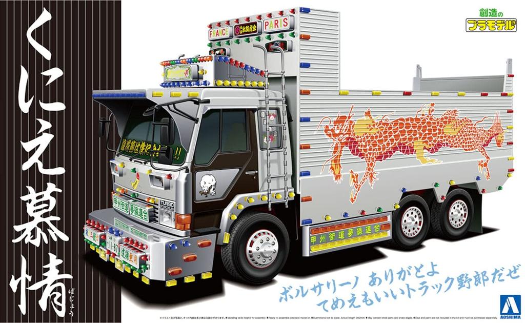 Aoshima Bunka Kyozai Value Decotora Series SP Kunie Bojo Box Dump Plastic Model 1/32 (Deep Truck)