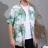 Мужская рубашка с лацканами и короткими рукавами, кардиган, свободный топ, блузка, пляжная повседневная рубашка с принтом для отпуска