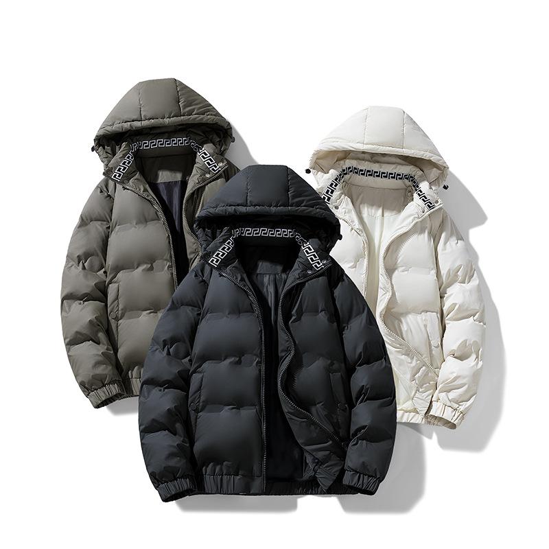 Новые зимние мужские хлопковые пальто, однотонные повседневные хлопковые пальто, свободные и универсальные пальто для мужчин и женщин.