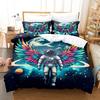 3D Astronaut Bedding Set Kids Duvet Cover Pillowcase Rocket Bedding Full Double Queen King Size Set for Boys Teens Queen Cover