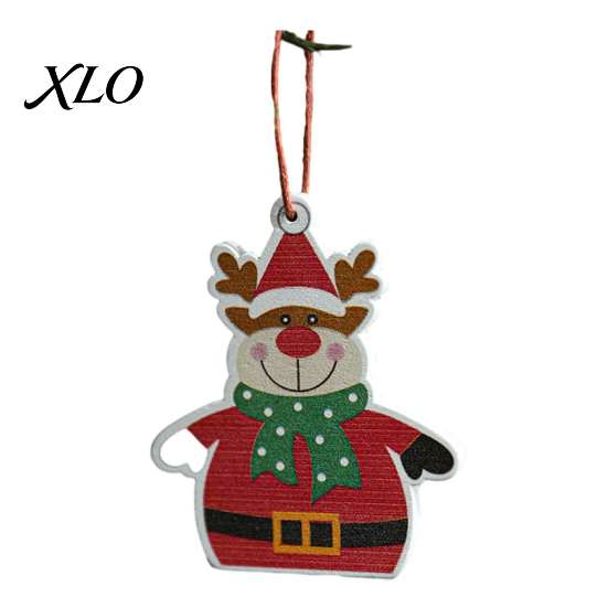 Retro Style Xmas Pendants Christmas Tree Wooden Pendant, Vintage Cartoon Ornament with Lanyards, Festive Wall Door Hangings Lightweight Pendant