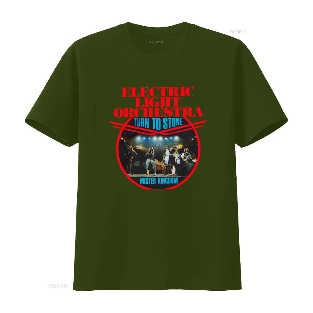Electric Light Orchestra Rock Band Concert Print T Shirt Turn to Stone Design for Music Lovers vintage Washed Slightly homme