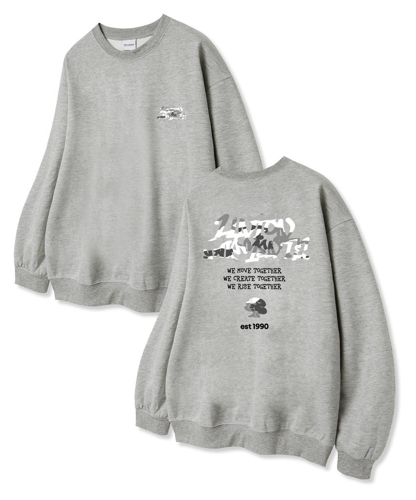UNION GARMENTS White Remove French Terry Sweatshirt Gray