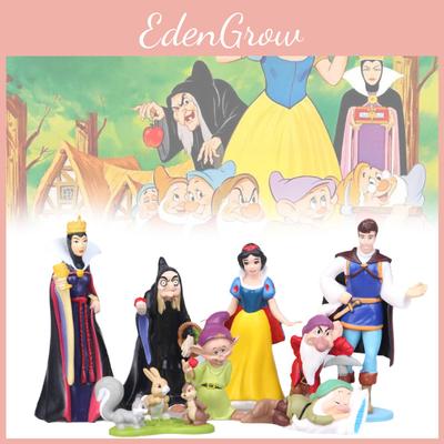 Очаровательный набор фигурок принцессы Белоснежки и семи гномов, идеально подходящий для украшения торта