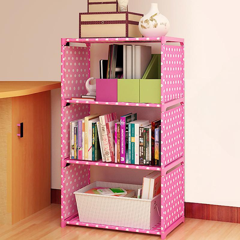 1 шт. Книжная полка 4/5 ярусов Стойка для демонстрации книг Большая вместимость Органайзер для игрушек Полка для мелочей Легкая сборка Сделай сам Многоярусный Простой держатель для книг