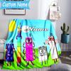 1PC Custom Name Number Blocks Adventure Throws Blanket Flannel Blankets for Couch Bed Gifts for Men Women Travel Picnic Christmas fan Gifts