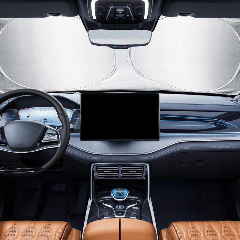 Солнцезащитный козырек для лобового стекла, серебристый, универсальный, для внедорожников, передний и задний козырек, солнцезащитный козырек для лобового стекла, защита от ультрафиолетового излучения, защита от солнца на окна автомобиля