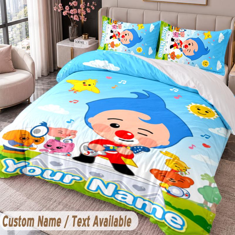 Custom Name Text 3Pcs Bedding Set El Payaso Plim Plim Duvet Cover And Two Pillowcases