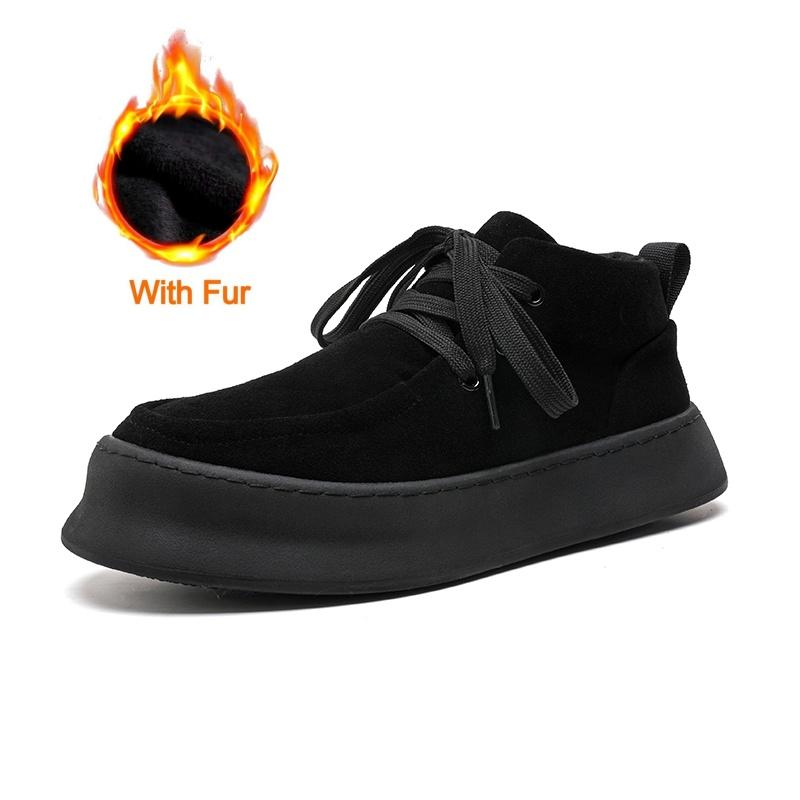 Fashion 2025 New European And American Thick Sole Men Leisure Leather Shoes Round Toe Lace Up Outdoor Shoes Genuine Leather Oxford Shoes