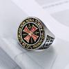 S925 Silver Ring Men's Gold Red Ring Retro Ring Diamond Ring
