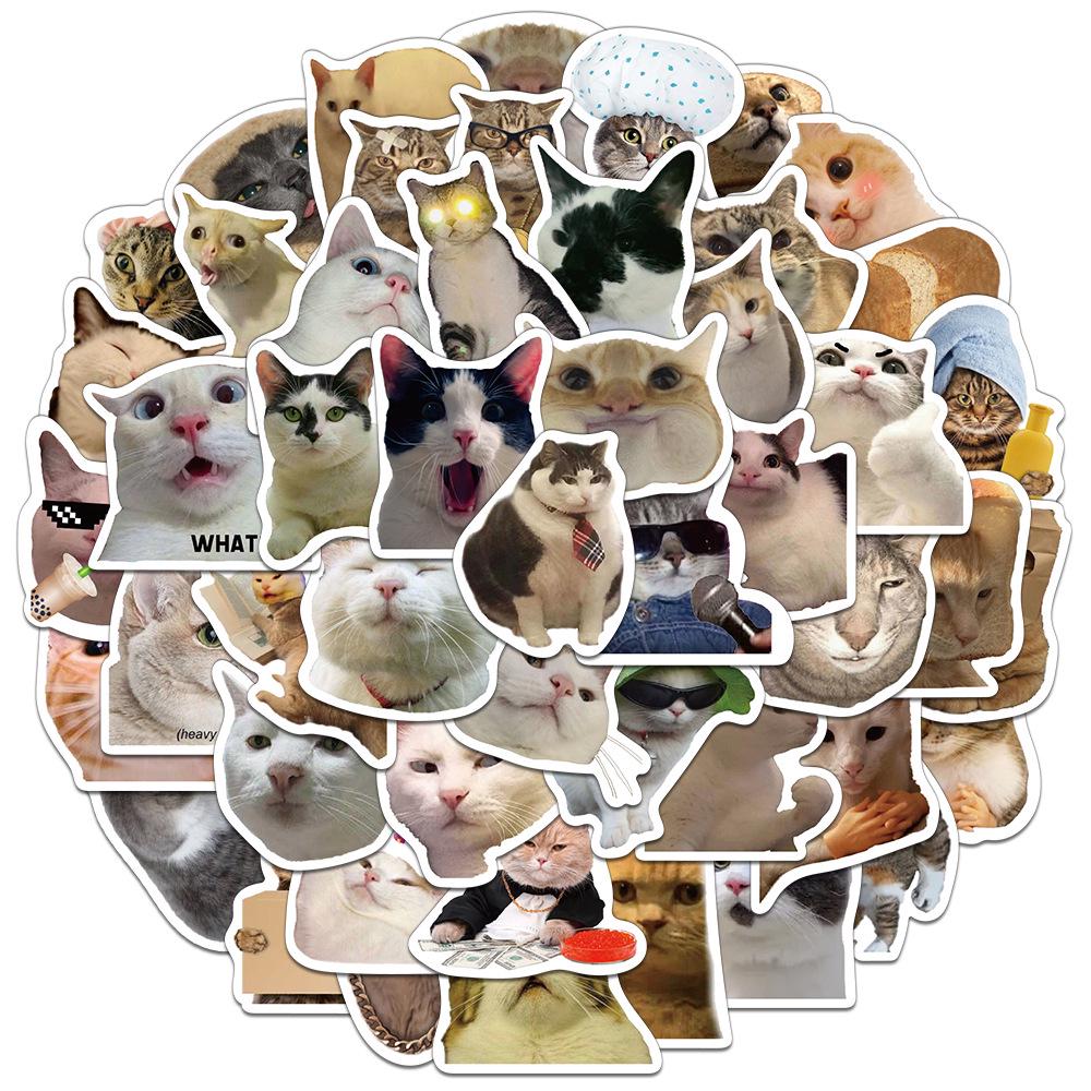 90-Piece Creative Cat Prank Sticker Set for Journal, Phone Case, Notebook, and DIY Projects