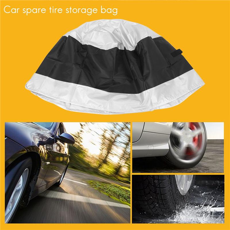 4Pcs Tire Cover Case Car Spare Tire Cover Storage Bags Carry Tote Polyester Tire For Cars Wheel Protection Covers 4 Season-A99D