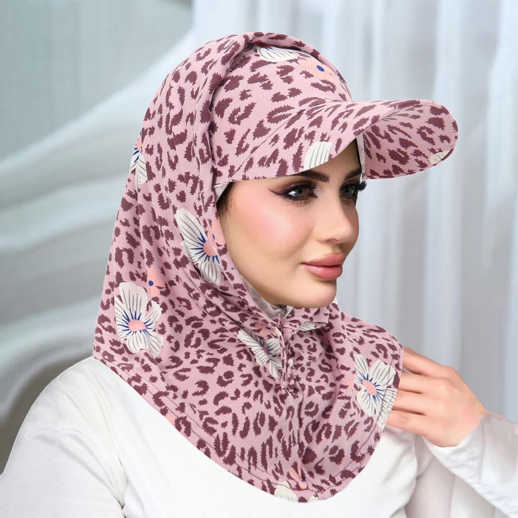 Islamic Hijab Baseball Cap for Woman Abayas Jersey Scarf Neck Cover Muslim Women Turban Instant Head Wrap Solid Color Hat