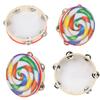 Orff 8 Inches Tambourine Lollipop Pattern Handbell Drum For KTV Party Jingle Bell Children Music Toys Enlightenment Instruments