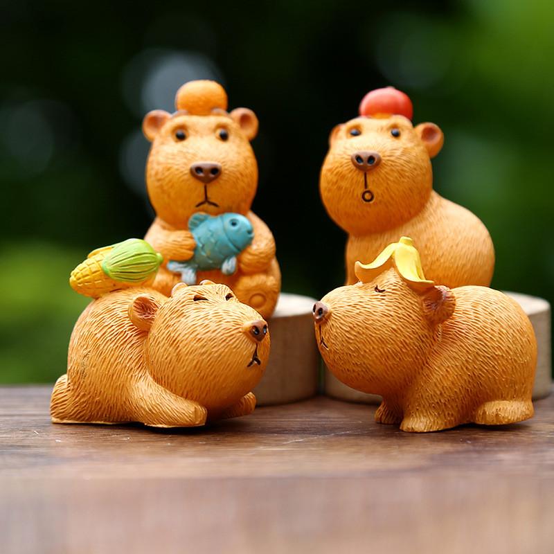 Capybara Resin Toy Figurine With Interactive Features For Visual Development And Parentchild Interaction