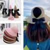 UV Protection Wide Brim Hat Ponytail Scallop Cap New Crochet Hat  Women