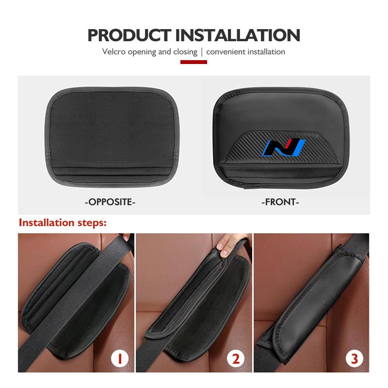 Car Seat Safety Belt Shoulder Cover Spliced Protective Cover For Hyundai N Line i20 i30 Sonata Tucson Azera Elantra Veloster swt2