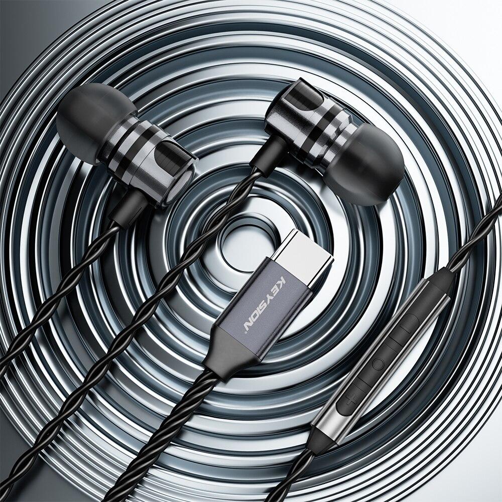 Наушники KEYSION Type-C HIFI, наушники DSD128 Bass, титановые динамические наушники-вкладыши, 32 бита, 384 кГц, чип ЦАП CX31993, гарнитура USB C