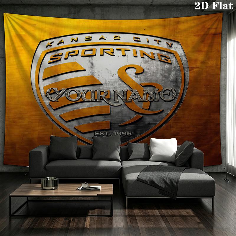Kansas City Custom Name Wall Tapestry Aesthetic Wall Hanging Printed Fabric Blanket Decorative Tapestries For Bedroom Living Room Home Decor