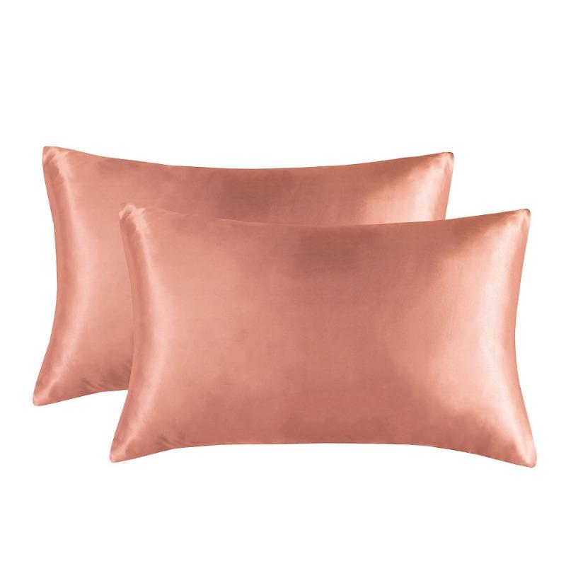 One Set Solid Color Double-sided Silk Pillowcase Mulberry Silk Ice Silk Beauty Pillowcase Single Silk Broadside Pillowcase