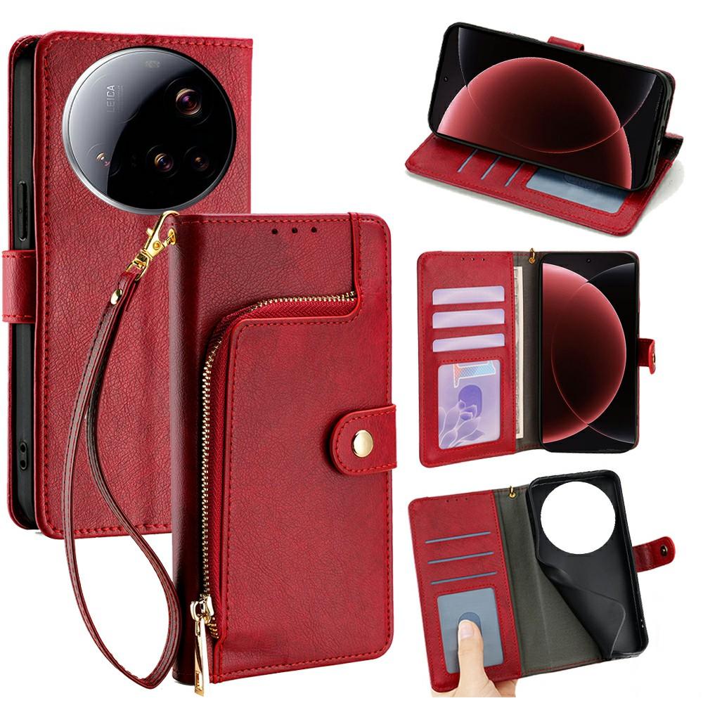 Чехол для Xiaomi 15 Ultra с карманом на молнии, кошелек из ПУ кожи, откидная крышка для телефона