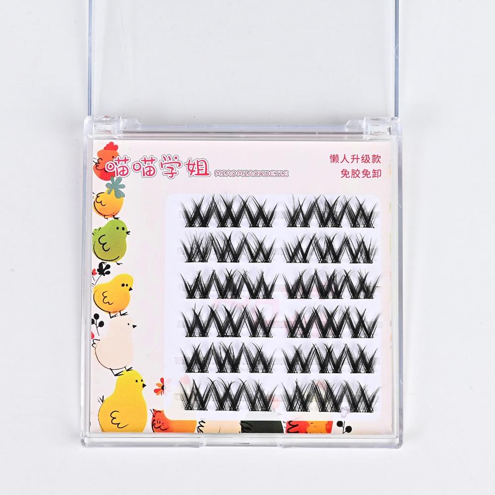 Anime Cosplay 3D False Eyelashes With Jelly Glue Strips Segmented False Eyelashes Men