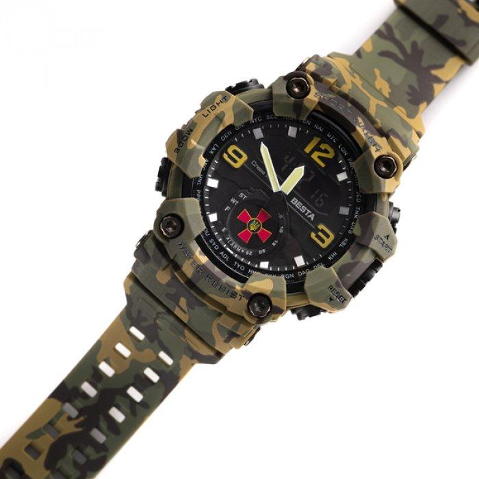 Мужские спортивные тактические часы Besta Brave ZSU Army Green с гербом армии Украины