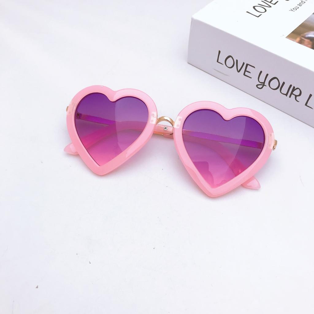 Children'S Love Sunglasses Trendy Boys And Girls Cute Colorful Sunglasses Peach Heart Sunglasses