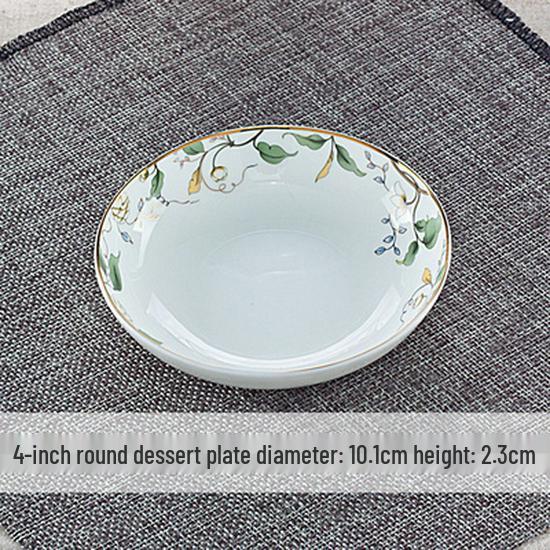 7-Inch Round Bone China Porcelain Plate - Chinese Style Tableware