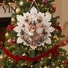Christmas Craft Kits for Adults Faux Pearl Painting Suncatcher Art Kit, Acrylic Snowflake Shape Board Decorative Gemstone Ornament Sets with