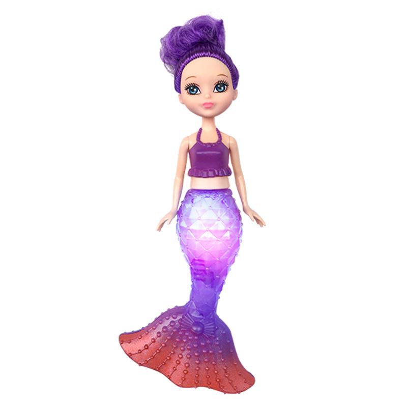 20CM Mini Colorful Glare Mermaid Princess Doll Girls Toy 3D Big Eyes BJD Princess Full Outfits Dresses Collection Childrens Doll Gift