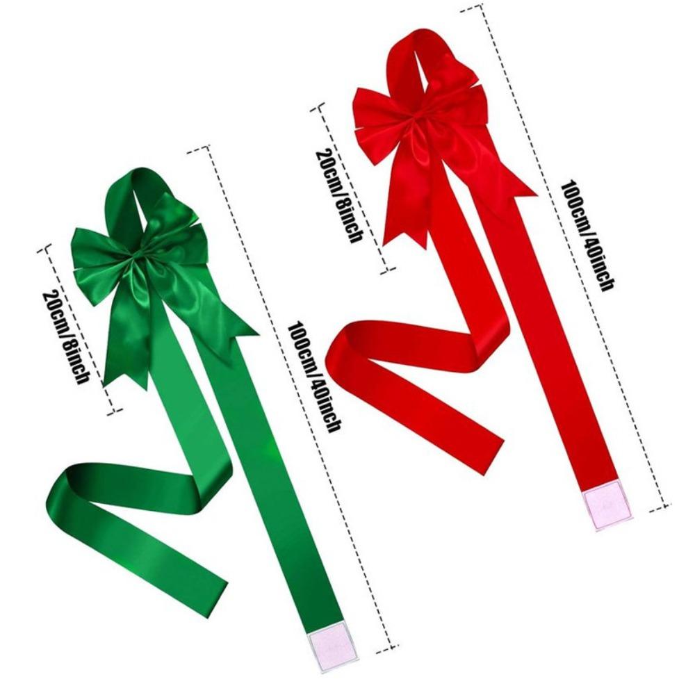 Creative Large Size Christmas Cabinet Door Ribbon Bow Self-adhesive Green/Red Gift Wrapping Bow Window Bow Outdoor