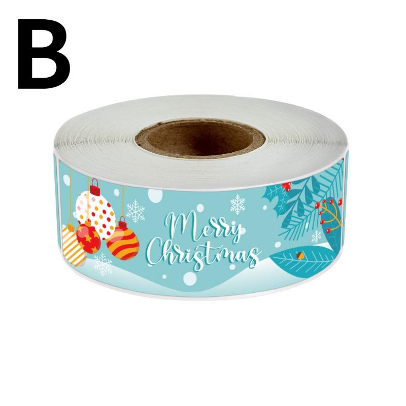 120 шт./рулон Рождественская полоска-наклейка Упаковочная наклейка для запечатывания подарочной коробки Самоклеящаяся этикетка Упаковочная наклейка в рулоне С Рождеством