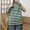 Johnature Повседневные полосатые женские топы, летние свободные женские футболки с круглым вырезом и коротким рукавом, простой пуловер