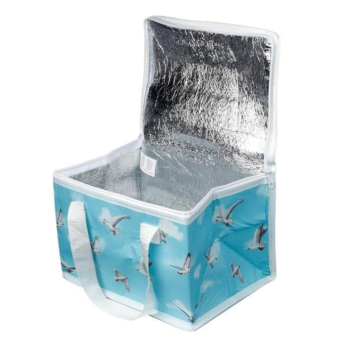 Sac à repas isotherme - Mouettes - 20 x 29 cm - Tissu isotherme - Écologique - rPET