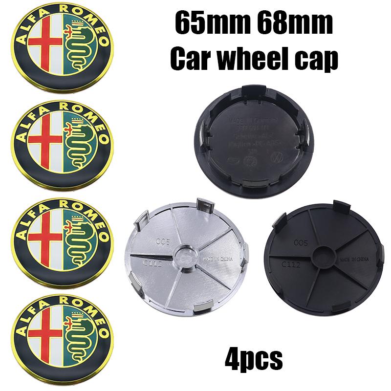 IMKC9 4pcs 65mm 68mm alfa romeo 3D Car wheel emblem Wheel Center Hub auto Rim refit dust-proof badge covers cap styling accessories