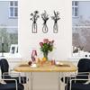 3Pcs/Set Metal Wall Art Floral Design Decorative Iron Wall Hanging Living Room Bedroom Home Decor