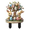 Easter Garden Stake 2D Acrylic Bunny Yard Decor Stake Cartoon Rabbit Colored