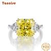 Tancise S925 Silver Jewelry Simple 10 * 10 Zircon Ring
