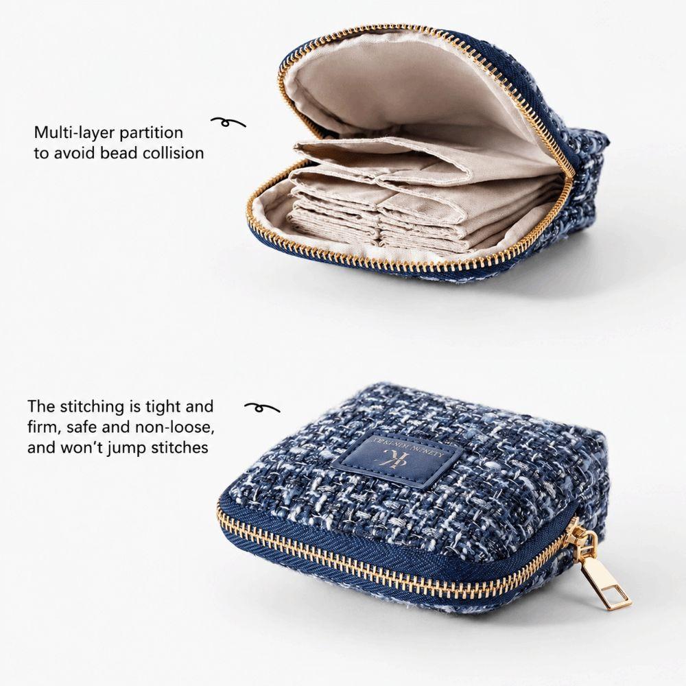 Zipper Jewelry Travel Bag Portable Necklace Storage Case  Necklaces Rings Earrings Storage