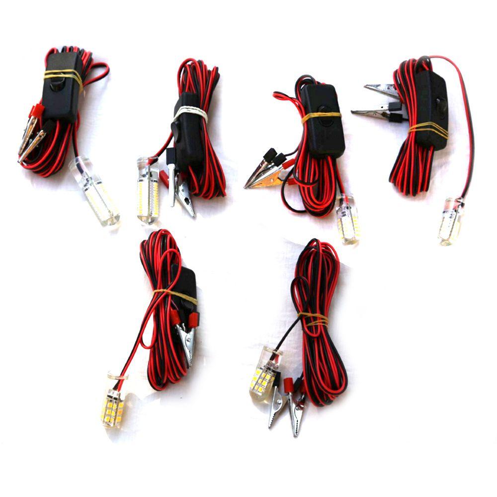 Теплый белый/белый 12 В лампа для привлечения рыб Подводный рыболовный светильник Освещение для эхолота Освещение для лодок